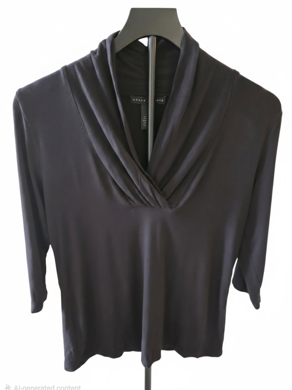 Grace Elements Black Knit Cowl-Neck Top